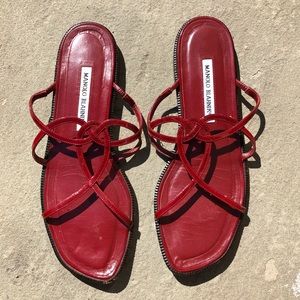 Burgundy Slip-On Sandals